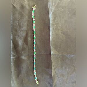 Sterling silver opal & tanzanite bracelet